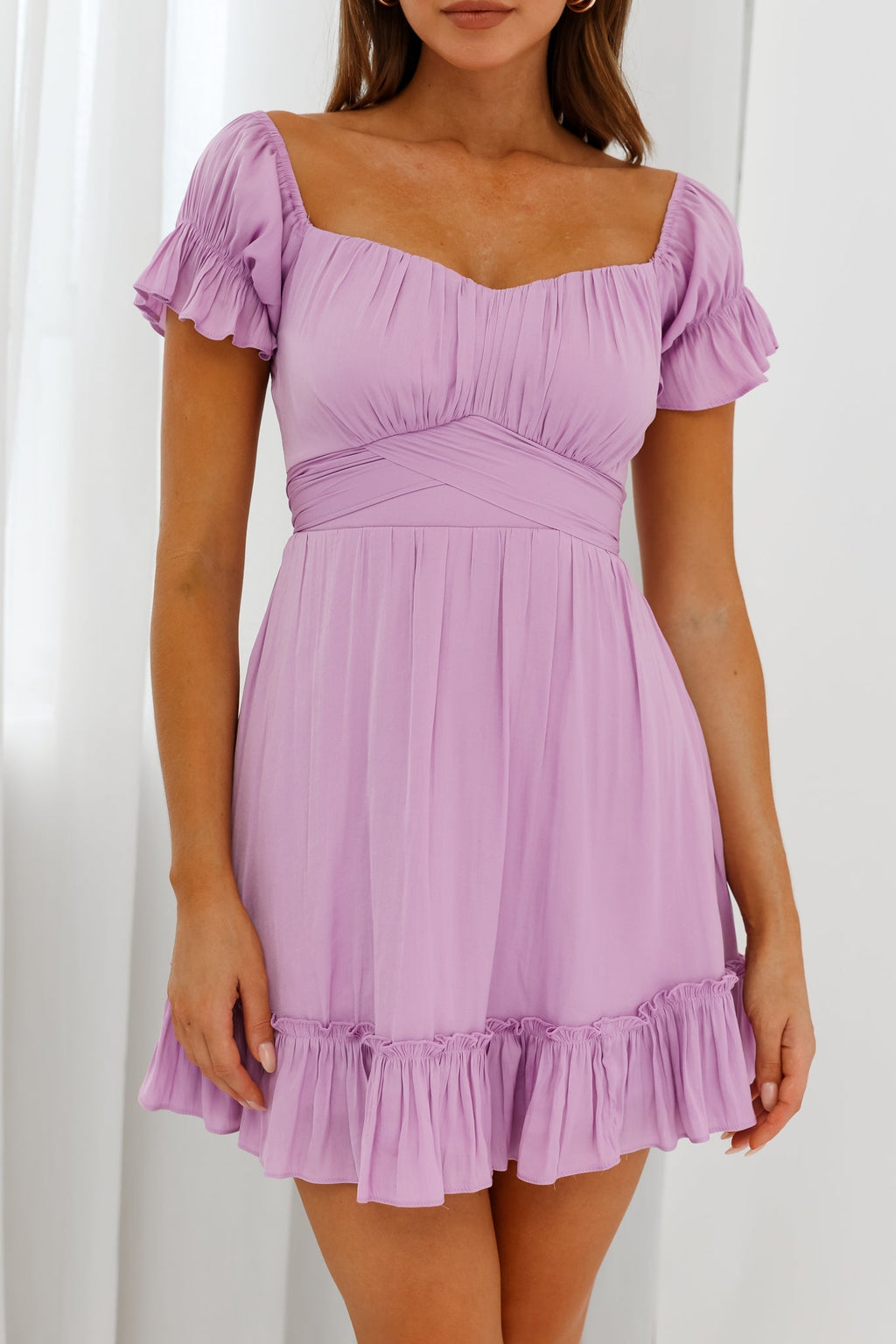 Linka Off-Shoulder Tie Back Dress Lilac