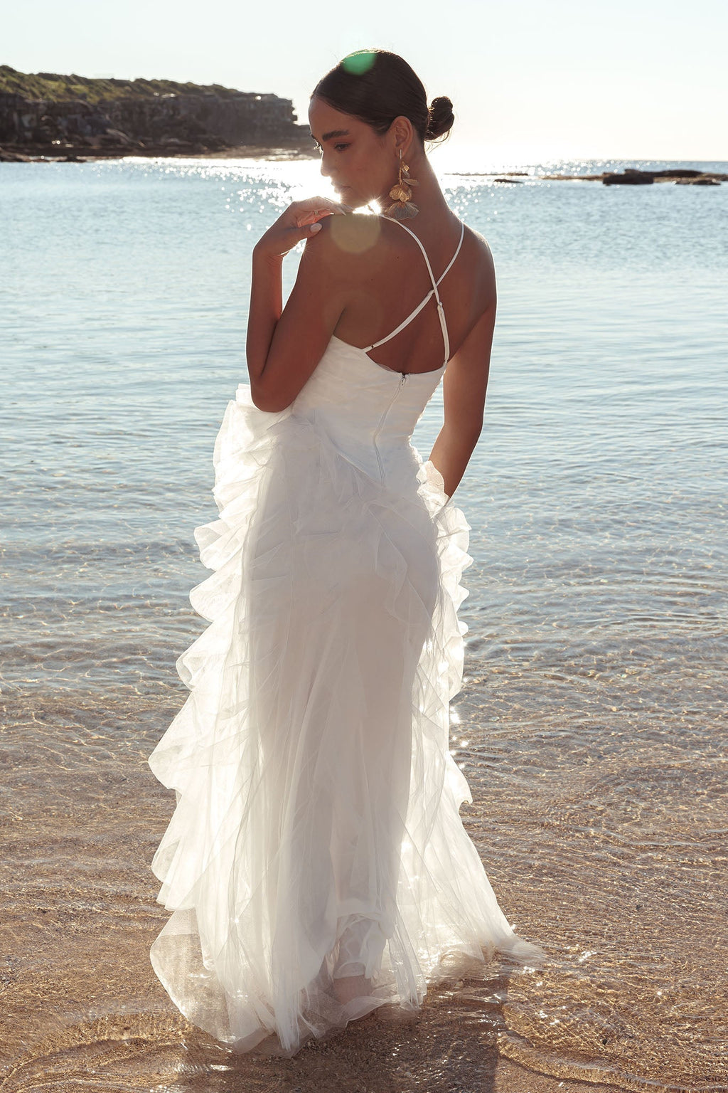 Sun To Me Tulle Maxi Dress Off White
