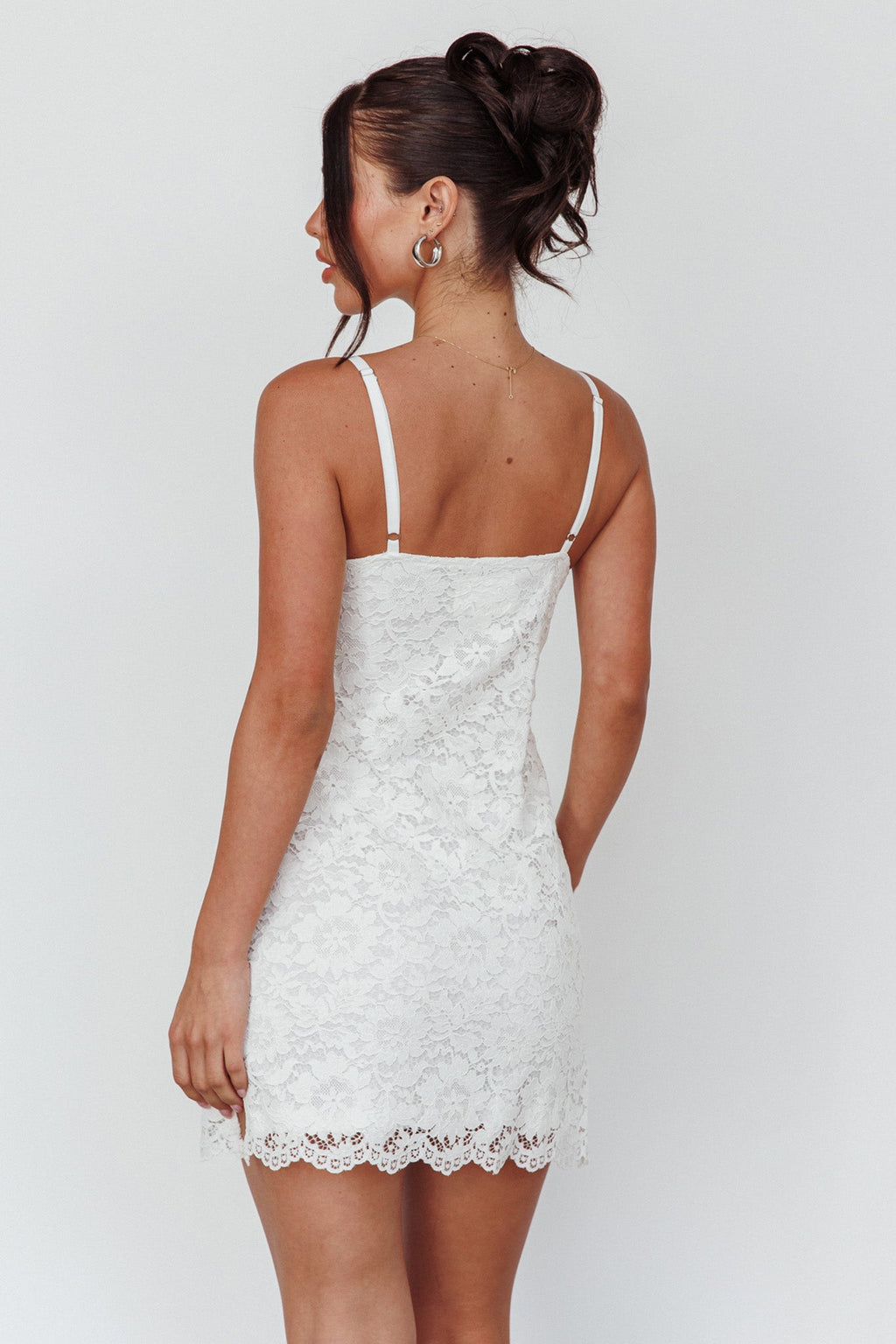 Juniper Moonlight Lace Mini Dress White